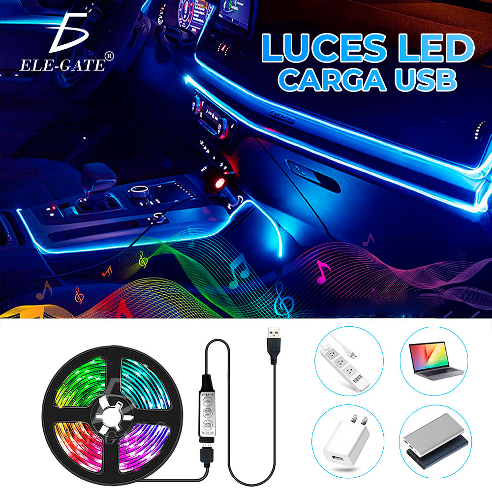 TIRA DE LUCES LED RGB 5050 5M SEGURIDAD PARA FIESTA COCHE LUCES ANTINIEBLA 5V