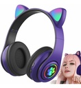 Audífonos Bluetooth Luz De Colores Orejas De Gato Micro Sd