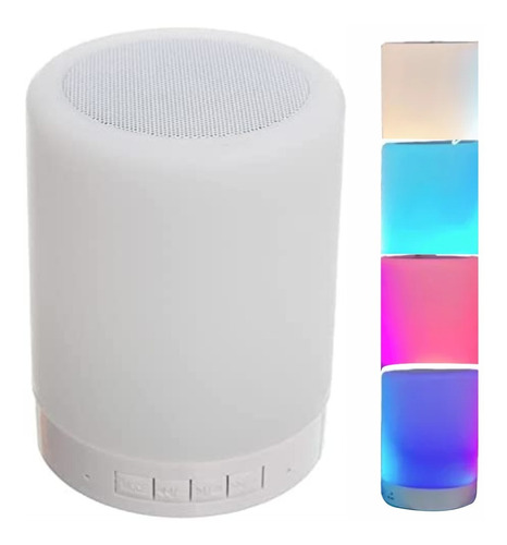 Bocina Bluetooth Y Lampara Touch De Colores Portable Música