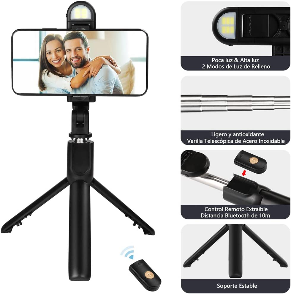 Baston Selfie Stick Con Control Remoto Bluetooth