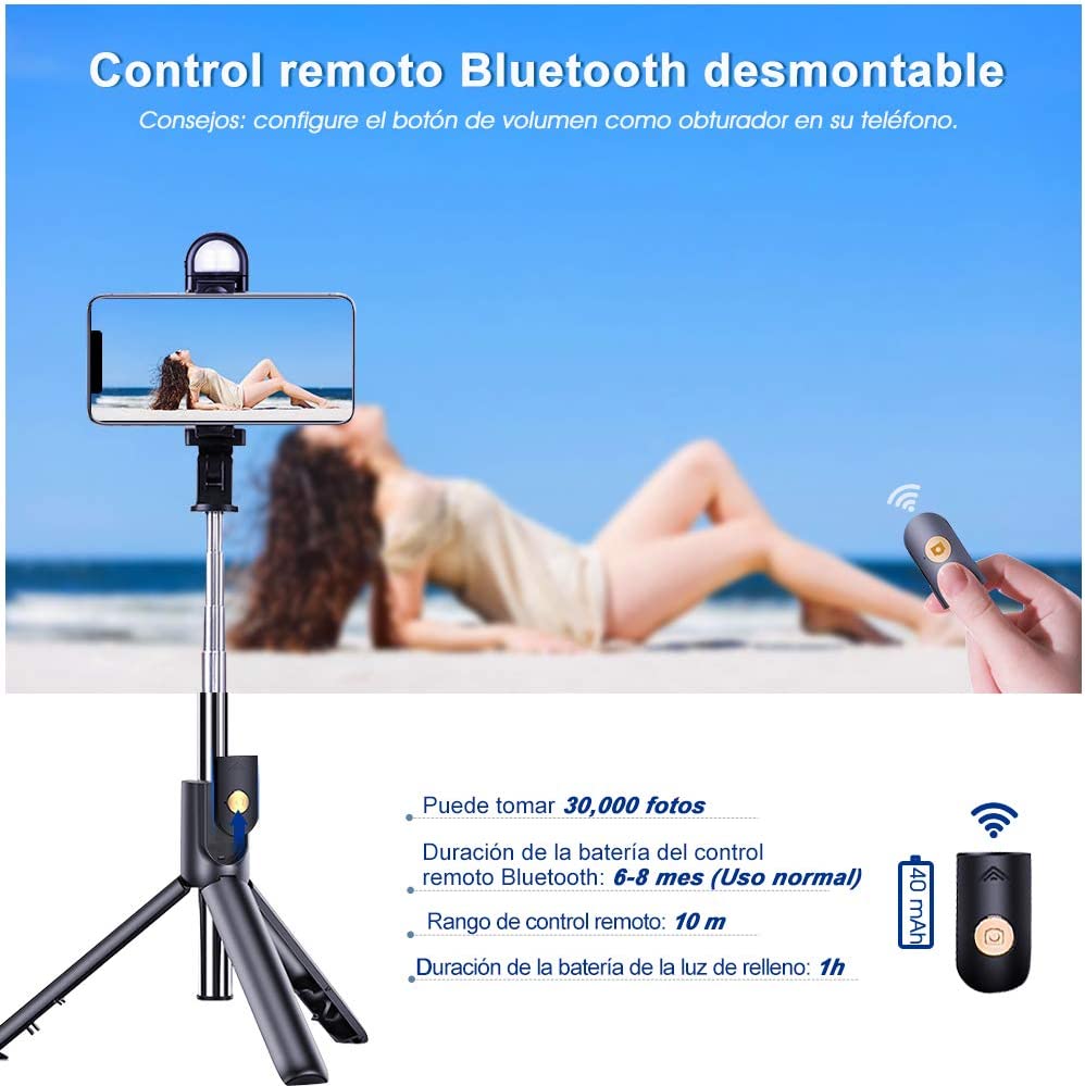 Baston Selfie Stick Con Control Remoto Bluetooth