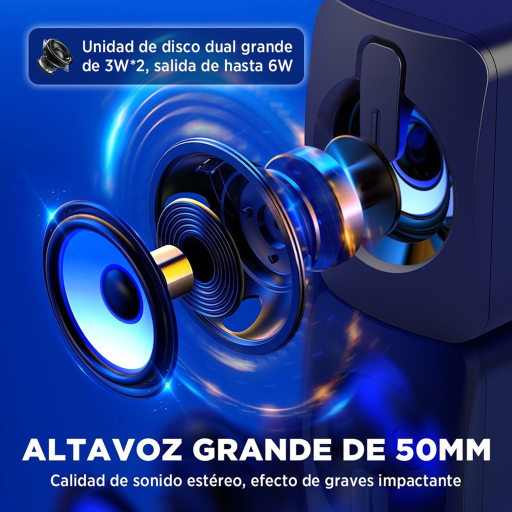 Bocina Para Usb A2 Altavoces De Pc Con Luz Led Cambio De Rgb