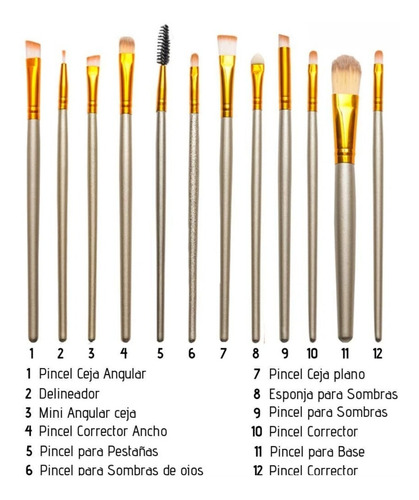 Brochas Maquillaje Profesional Set 20 Pzs. Corrector Sombras