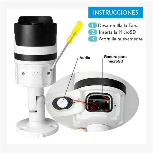 Cámara Seguridad Wifi Para Exterior Altavoz Impermeable Fija