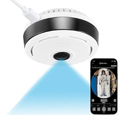 Cámara Ip Wifi Vigilancia 360 Grados Con Lente Ojo De Pez 