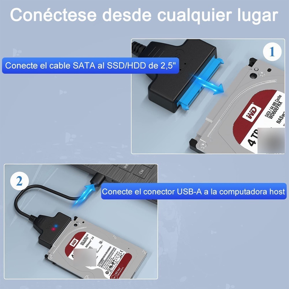 Cable Adaptador Disco Duro Sata A Usb 3.0 Para Hdd Ssd 2.5