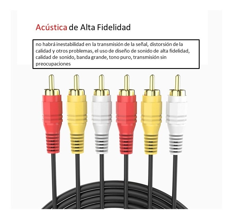 Cable Rca Macho a Macho 1.5 Metros Audio y Video