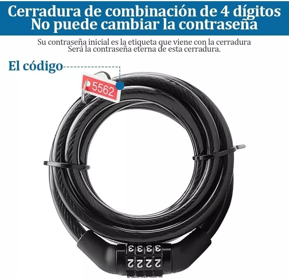 Cadena Tipo Manguera Con Contraseña De Seguridad Para Bicicleta