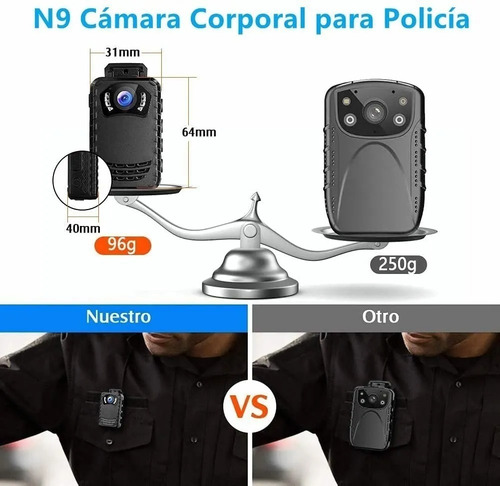 Camara Corporal Para Policia N9 Full Hd Vision Nocturna 