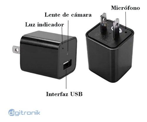 Camara Oculta Tipo Cargador Wifi Cubo Graba Videos Hd