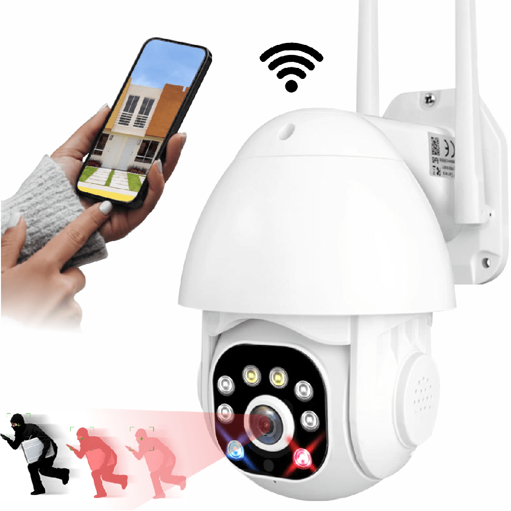 Camara domo de seguridad wifi para exteriores hd 1296p con alarma