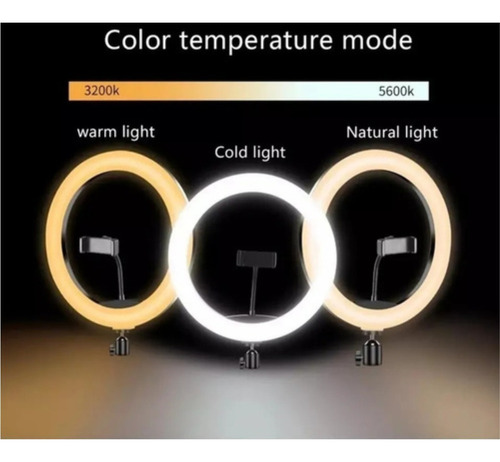 Aro Luz Led Lampara 30cm Diam. Soporte Para Celular + Tripie