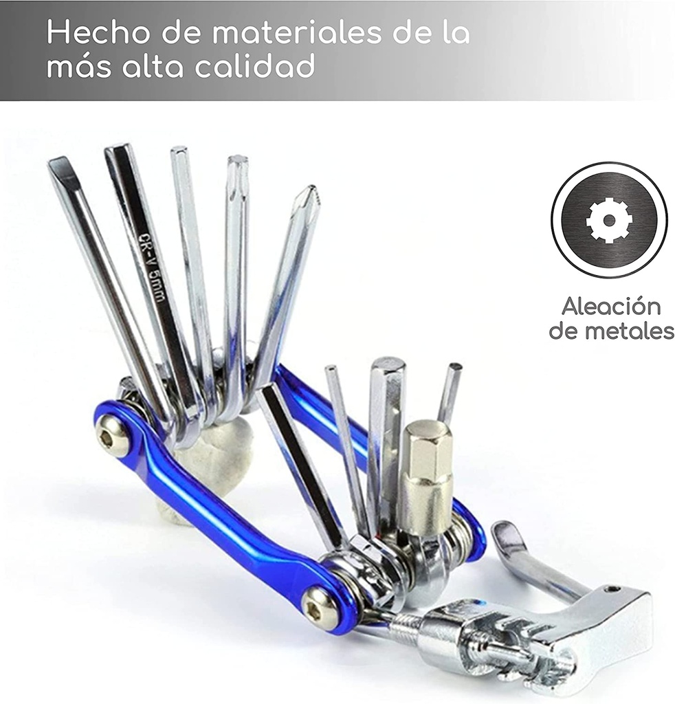 KIT DE HERRAMIENTAS PARA BICICLETA GRANDE 11 FUNCIONES