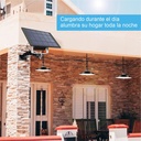 Lámpara Solar Exterior 3 Cabezales Ajustables 60 Led C/cable