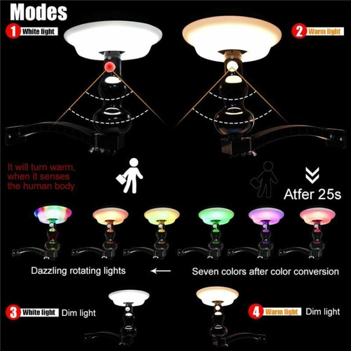 Lampara Solar Multicolor Iluminación Rgb Led Exterior Jardin