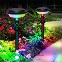 Lampara Solar Multicolor Iluminación Rgb Led Exterior Jardin