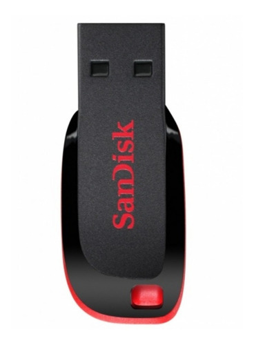 Memoria Usb 8gb, Sandisk Cruzer Blade Usb 2.0, Negro/rojo