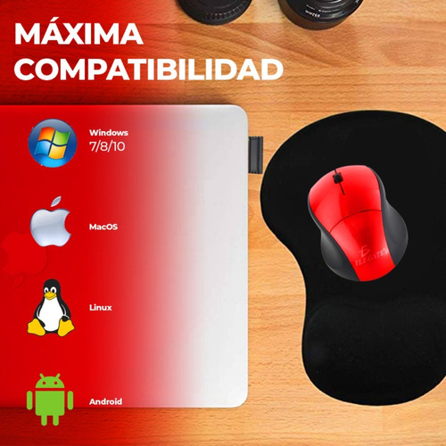 Mini Mouse Inalámbrico Óptico Laptop Pc Ergonómico Ligero