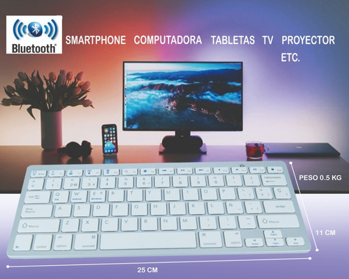 Mini teclado bluetooth para tablet telefono computadora