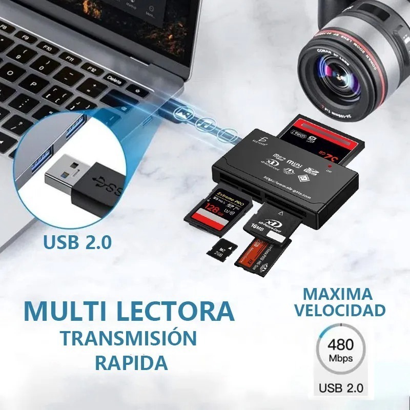 Mutilector Externo Memorias A Usb 2.0 Micro SD