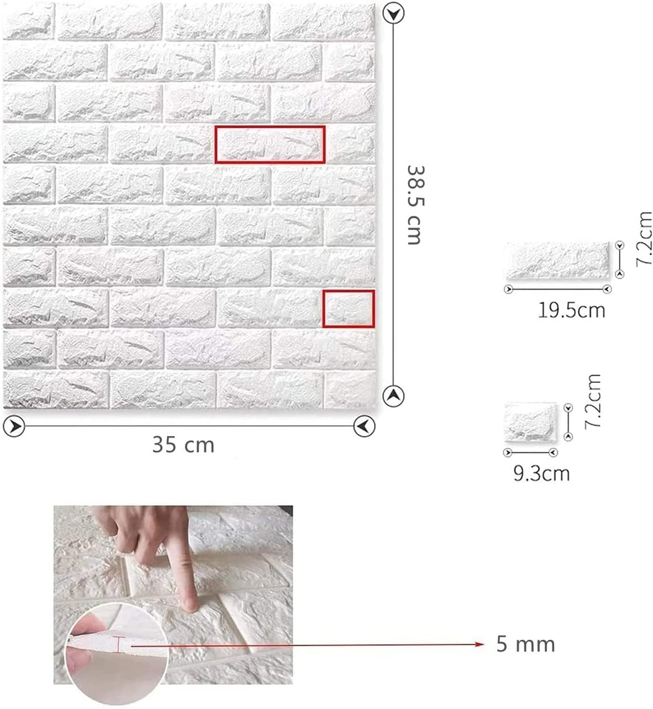 Papel Pintado 3d Autoadhesivo Impermeable 10 Piezas