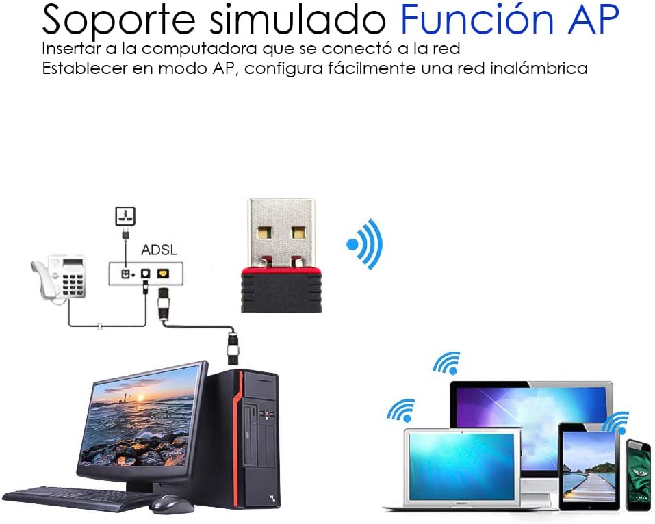 Antena Nano para Wifi entrada Usb 100m 150mbps