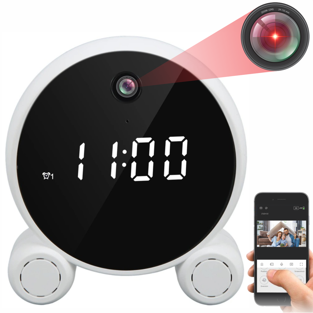 Reloj Despertador Con Camara HD 1080P Vision Nocturna App Tu-Ya