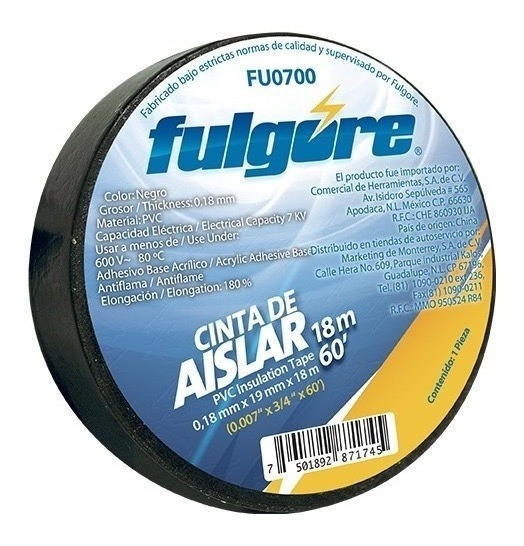 CINTA AISLANTE FULGOR NEGRA