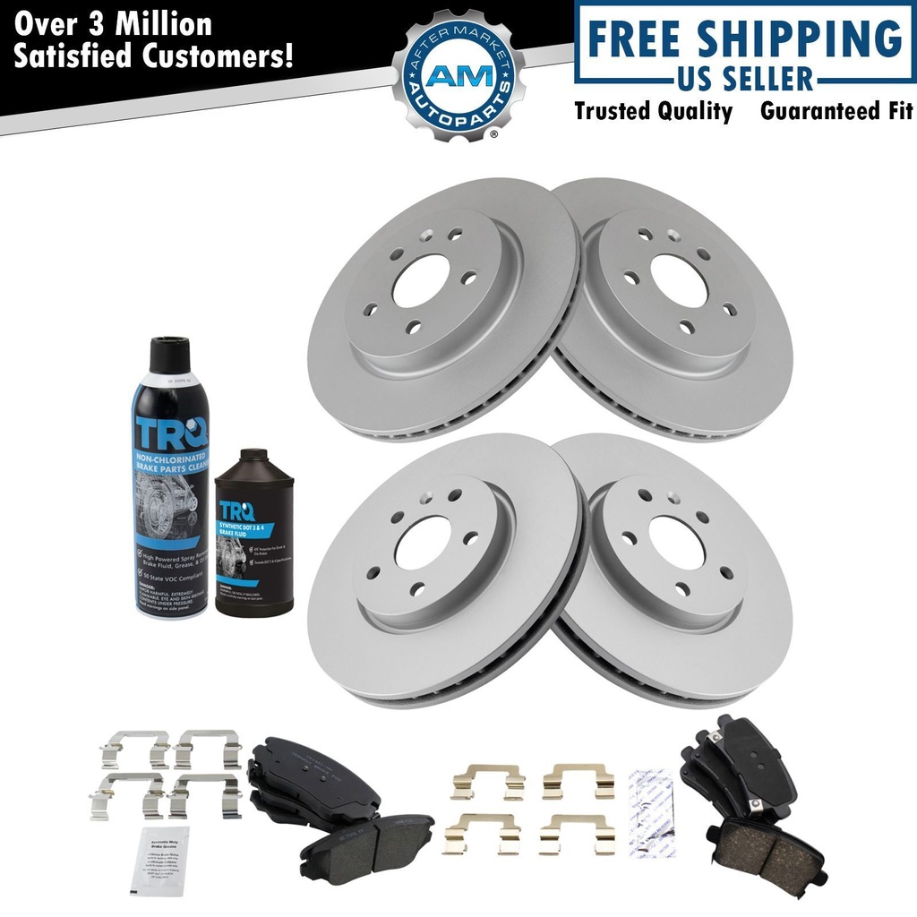 Premium Ceramic freno Pad revestido Rotor Kit w/Chemicals