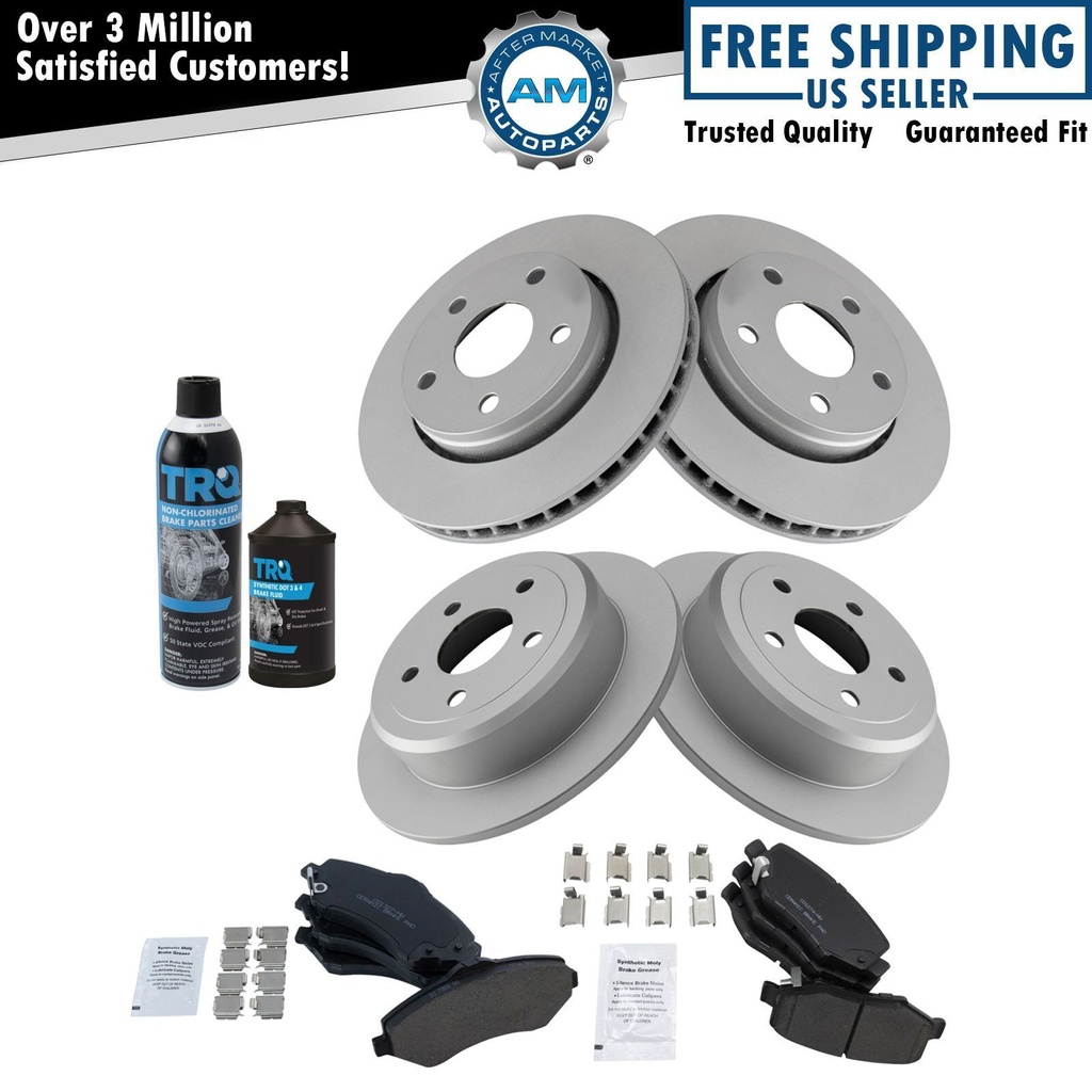 Premium Ceramic freno Pad revestido Rotor Kit w/FluidsJeep