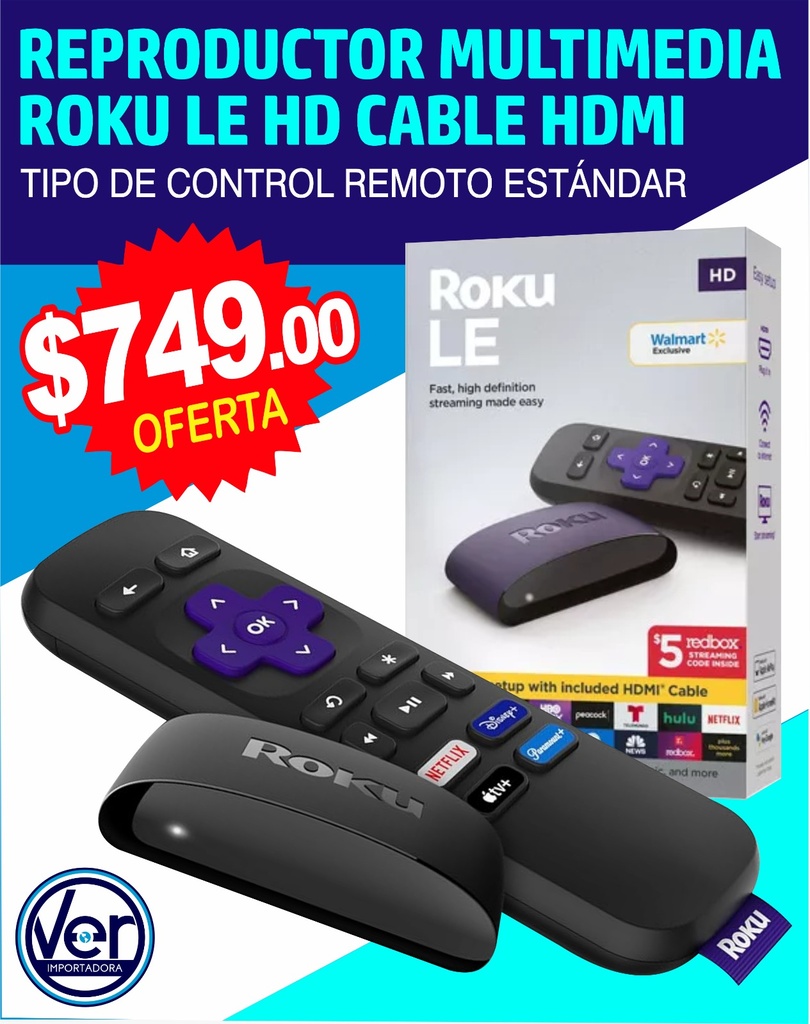 REPRODUCTOR MULTIMEDIA ROKU LE HD