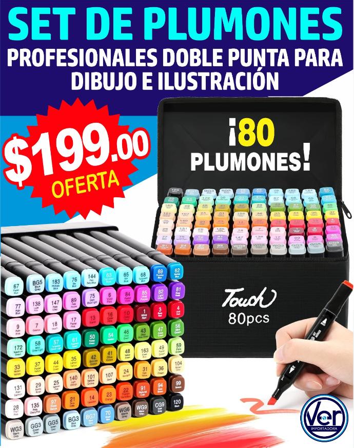 SET DE 80 PLUMONES