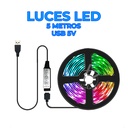 TIRA DE LUCES LED RGB 5050 5M SEGURIDAD PARA FIESTA COCHE LUCES ANTINIEBLA 5V