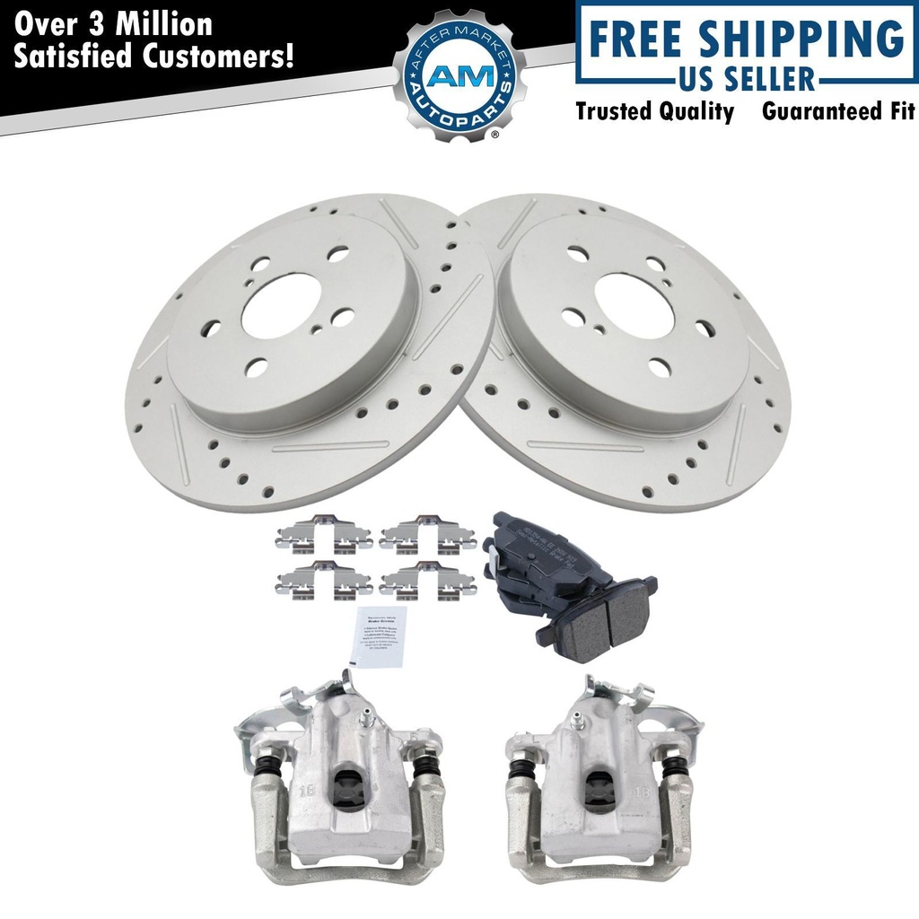 freno Calipers Ceramic perforado Rotors 10-2013 Toyota Prius