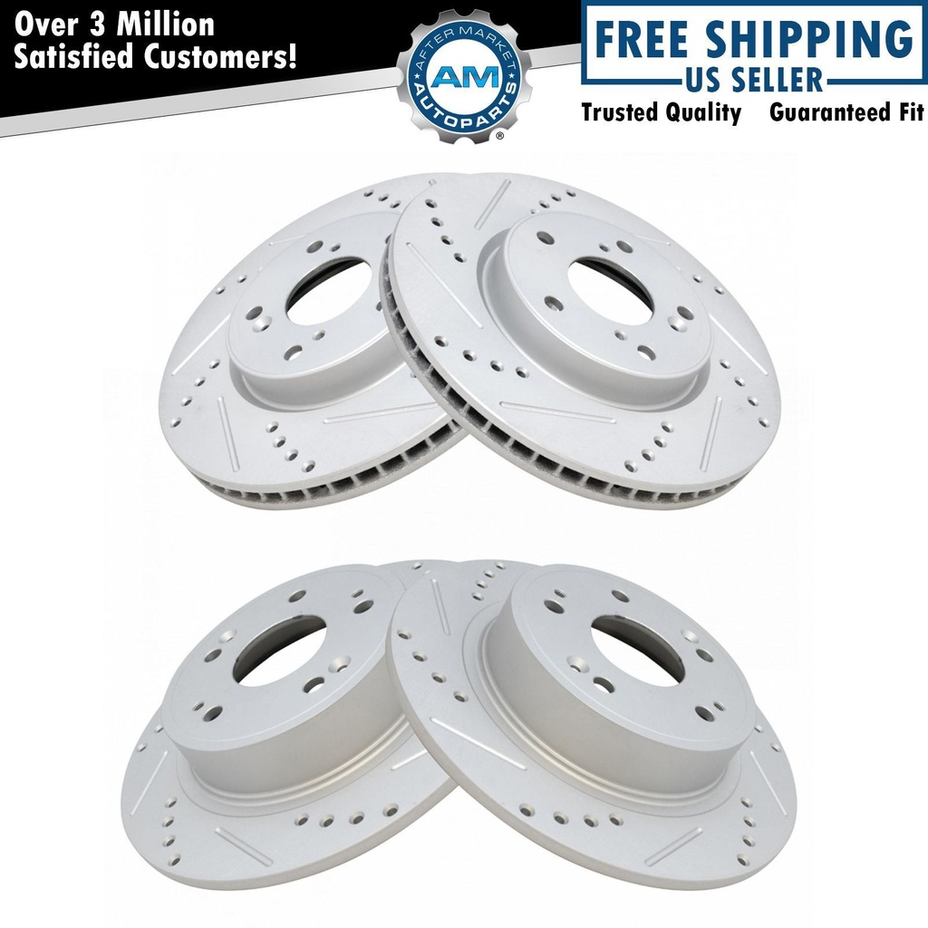 4pc Cross perforado ranurado G-revestido Rotor Honda Accord