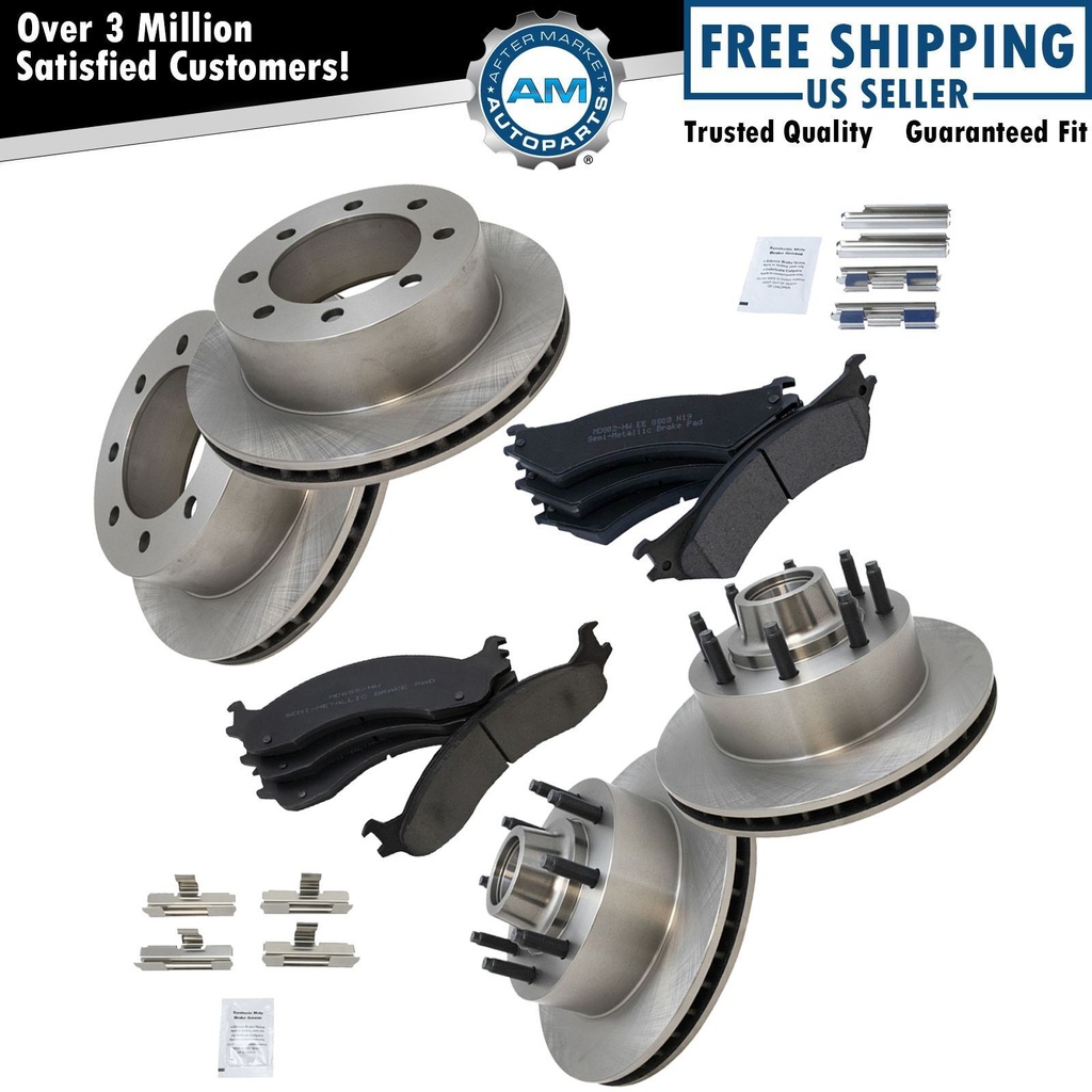 freno Pad Rotor Kit Metallic Ford E250 E350 SRW