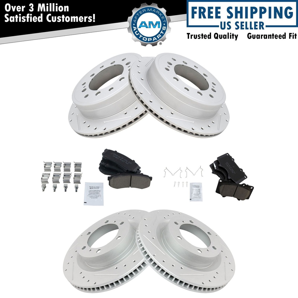 Ceramic Pad Set Performan perforado ranurado freno Rotors