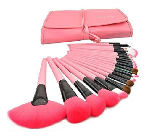 Estuche 24 Brochas Maquillaje Facial Profesional Suavidad