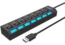 Hub Con 7 Puertos Usb 2.0 Para Laptop Pc Indicador Led Azul