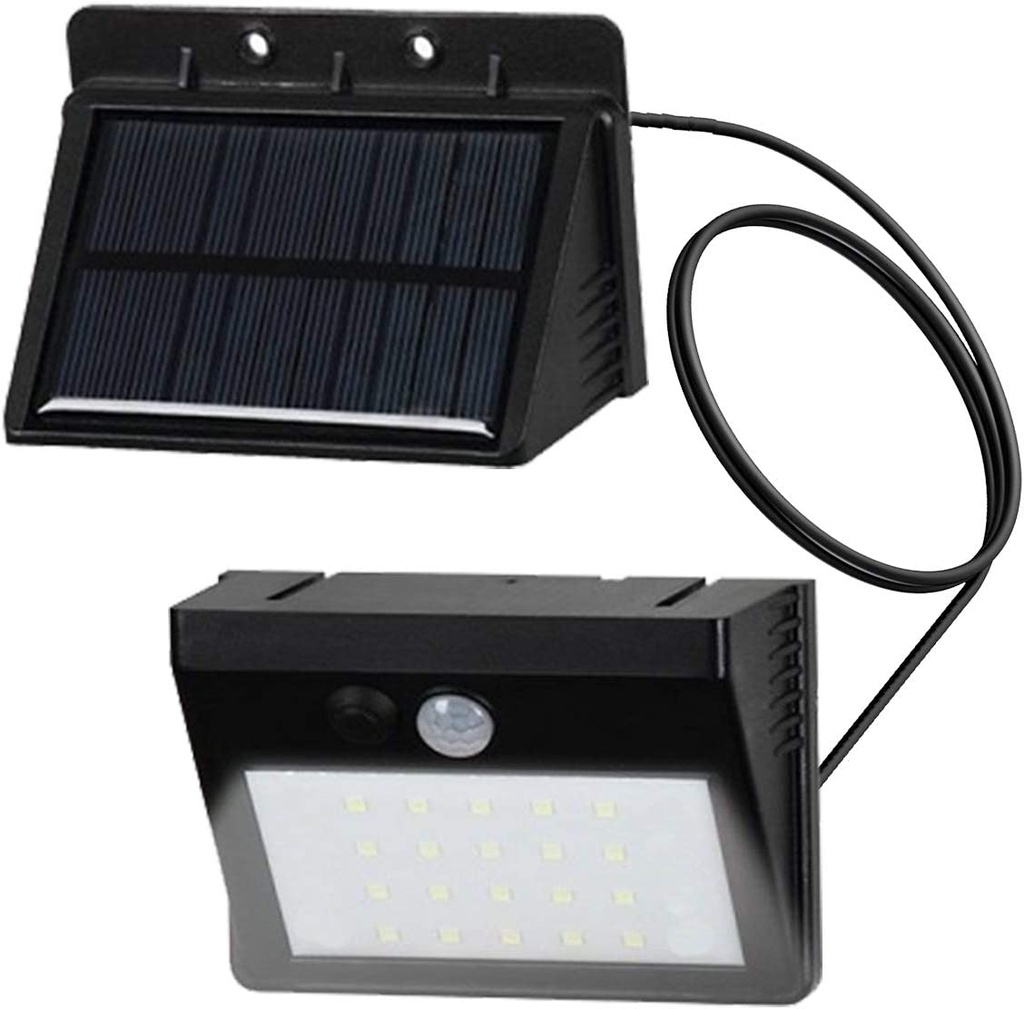 LAMPARA SOLAR 20 LED CON CABLE PANEL DESMONTABLE