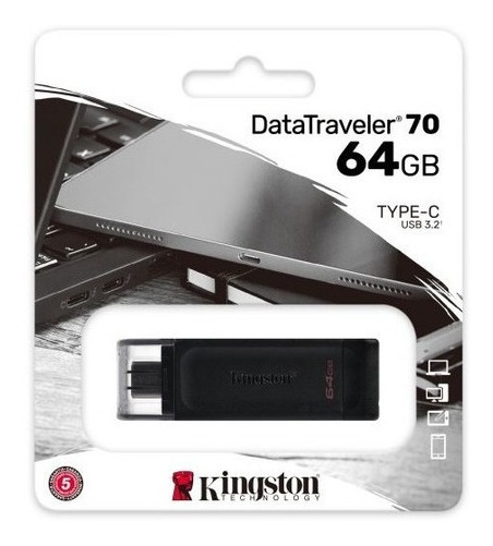 MEMORIA FLASH KINGSTON 64 GB USB-C 3.2 GEN 1 (DT70/64GB)