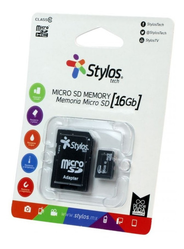 Memoria Sd 16 Gb Stylos Clase 4