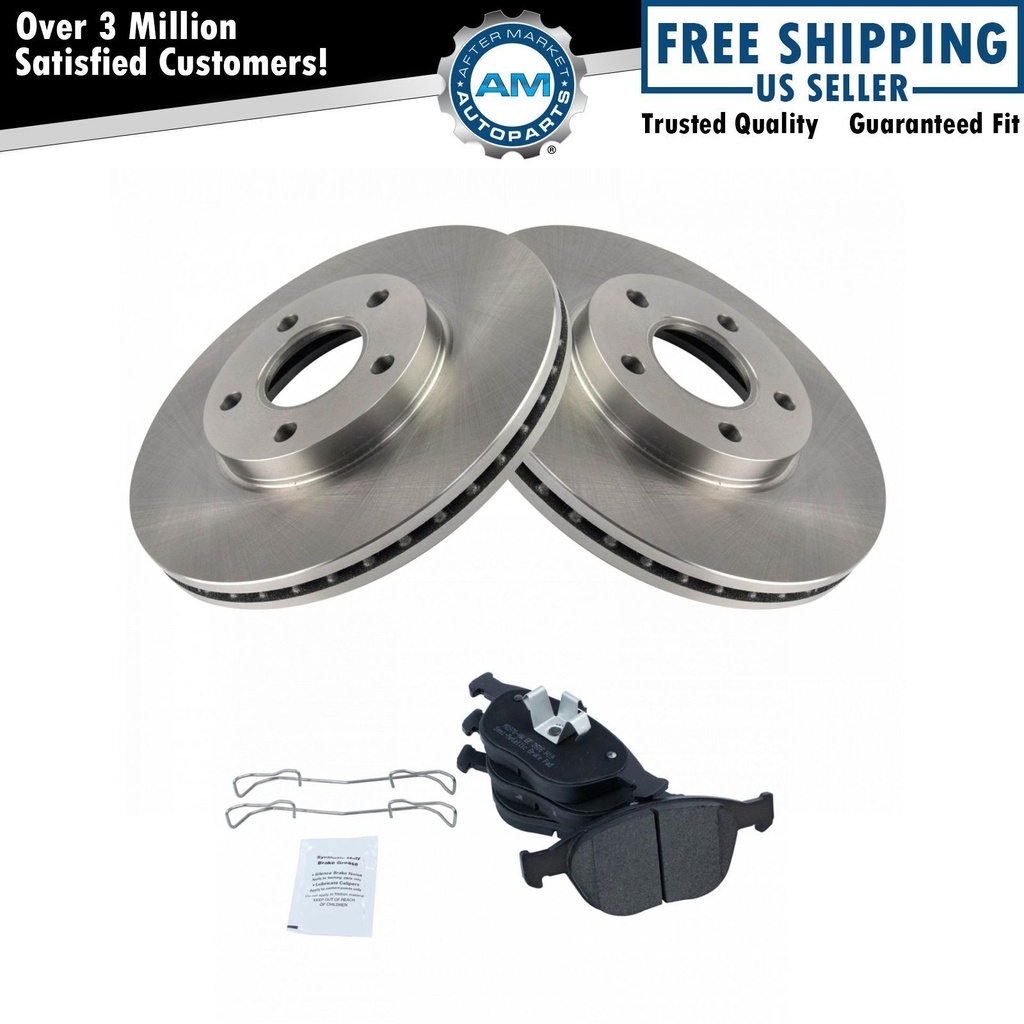 Metallic Disc freno Pads 2 Rotors 10-12 Ford Transit Connect