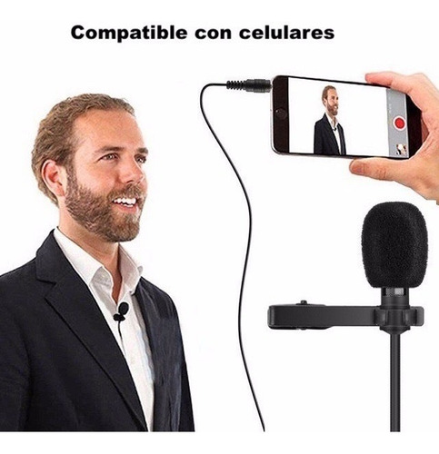 Mini Micrófono Lavalier de Clip Solapa para Celulares