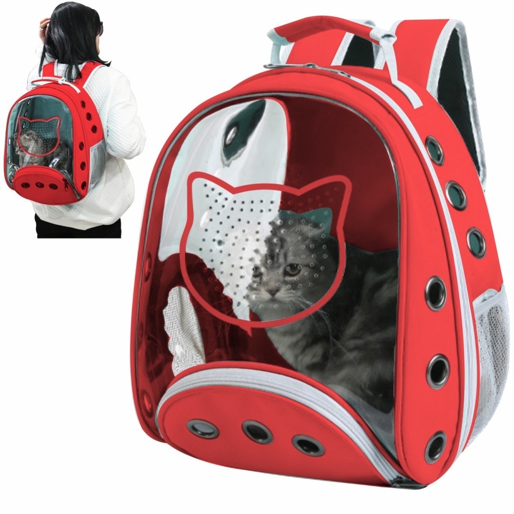 Mochila para mascota con ventilacion plastico suave