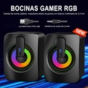 Bocina Para Usb A2 Altavoces De Pc Con Luz Led Cambio De Rgb