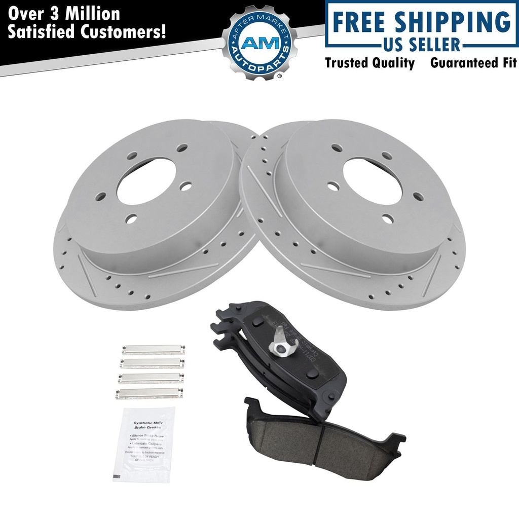 Performan perforado ranurado freno Rotor Ceramic Pad Ford