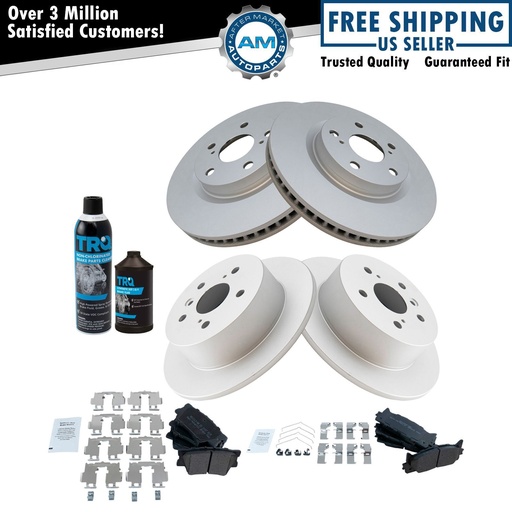 Semi Metallic freno Pad revestido Rotor Kit w/FluidsToyota