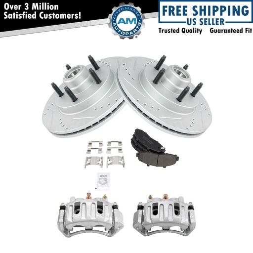 freno Calipers Pads perforado Rotors1999-2001 Ford F-150