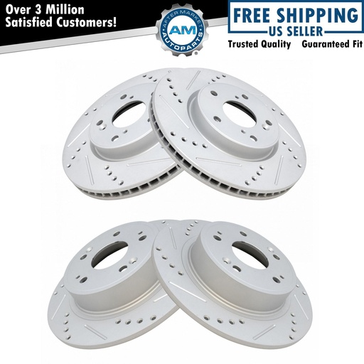 4pc Cross perforado ranurado G-revestido Rotor Honda Accord